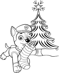 This coloring page was published on 03/04/2018 in the category: Christmas Tree Chase Paw Patrol Picture To Color