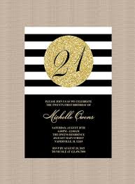Black And Gold 21st Birthday Invitations Gold 21st Birthday Party Invitation Black And White Stripes 21st Birthday Invit 21st Birthday Invitations 30th Birthday Invitations 40th Birthday Invitations