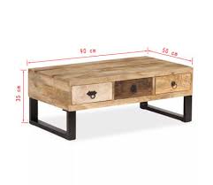 Retrouvez notre sélection de tables basses à des prix exceptionnels, disponibles en plusieurs styles au centre de la pièce, votre table basse design donne le ton. Vidaxl Table Basse Avec 3 Tiroirs Bois De Manguier Massif 90x50x35 Cm Vidaxl Fr