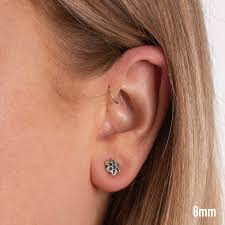 How big is 8mm earring. Good Art Hlywd Cutout Rosette Stud Earring Sterling Silver Colour Silver Size 8mm