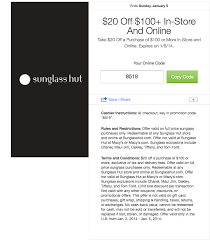 Take 20 Off A Purchase Of 100 At Sunglass Hut In Store And Online Online Coding Coding Sunglass Hut