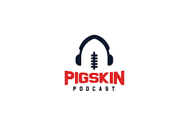 Pigskin Podcast Headphones Football Logo Design Logo Cowboy Football Logo Design Design Podcast Logo Design