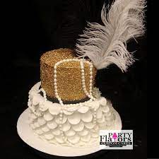 Great Gatsby Birthday Cake Gold And White Pedals Custom Cakes Cake Birthday Cake