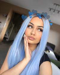 Long Light Cerulean Bright Blue Straight Synthetic Lace Front Wig Hair Styles Dyed Hair Light Blue Hair
