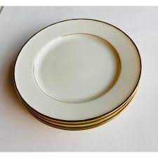 Contemporary Mikasa Fine Ivory "Stanton" Pattern Salad Plates- Set of 4