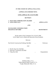 A local jurisdiction is the territorial jurisdiction in which the court has a jurisdiction to try an offence committed in a particular area. In The Court Of Appeal Malaysia Appellate Jurisdiction