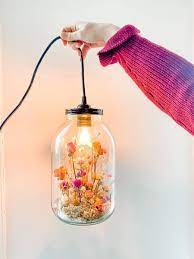 lamp met gedroogde bloemen glazen lamp met droge bloemen licht gedroogde gedroogde bloemen flower lamp dried flowers home decor accessories