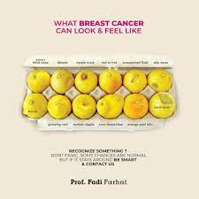 The main symptom of breast cancer is usually a lump or thickened area of tissue in your breast. What Breast Cancer Can Look Feel Prof Fadi Farhat Facebook