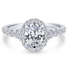 Easy returns & exchange · 100% conflict free · direct from the source 14k White Gold 80cttw Oval Halo Diamond Engagement Ring With Tapered Mullen Brothers