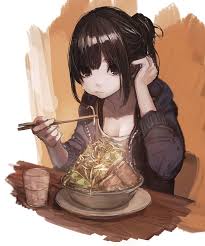 The most beautiful wallpapers for iphone, android. Hd Wallpaper Anime Girls Hashimoto Kokai Anime Girls Eating Food Dark Eyes Wallpaper Flare