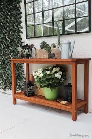Blank Patio Turned Plant Filled Retreat Outdoor Console Table Outdoor Plant Table Console Table Decorating