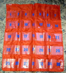 Details About Learning Resources Numbered 1 35 Three Hole Hanging Red Pocket Chart