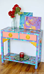 Abstract Console Table Makeover Delicious And Diy Table Makeover Furniture Makeover Painted Furniture Colors