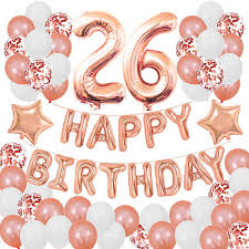 Digital number balloons, 100th birthday decoration for women or men, 100 birthday party include: 26th Birthday Decorations Party Supplies 26th Birthday Balloons Rose Gold Number 26 Mylar Balloon Latex Balloon Decoration Great Sweet 26th Birthday Gifts For Girls Photo Props Buy Online In India At Desertcart 109882860