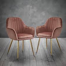 2* dining chaircountry of origin:chinaproduct warranty: Laval Pink Velvet Dining Chair Pack Of 2 19ld641