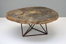 Earlier this year i made a slab coffee table with a carved & textured base. Tree Trunk Coffee Table With Geometric Base 1930s For Sale At Pamono