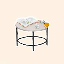 Download Premium Vector Of Round Table With Opened Notebook And Scramble In 2020 Round Table Decor Black Paper Background Sticker Paper