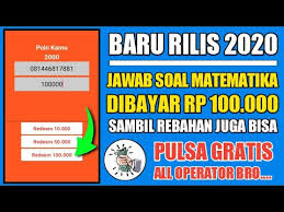 Aplikasi penghasil pulsa gratis pertama yang sipitek rekomendasikan adalah whaff rewards. Kuis Matematika Berhadiah Pulsa Cuma Jawab Kuis Dapat Pulsa Gratis All Operator Youtube