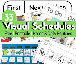 Visual schedules, or visual daily routine charts, are a wonderful way to help ease transitions and reduce meltdowns for children. 33 Printable Visual Picture Schedules For Home Daily Routines