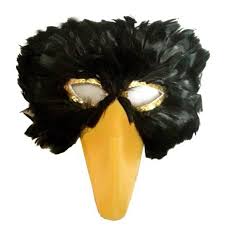 Black Bird With Large Yellow Beak Amazon Com Sacas New Black Feather Bird Mask With Yellow Beak Crow Costume Clothing Bird Masks Crow Costume Black Feathers