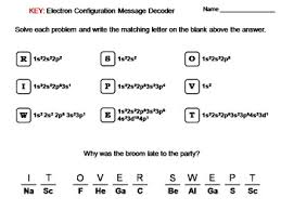 Holt modern chemistry chapter3 practice test. Electron Configuration Worksheet Chemistry Message Decoder By Science Spot