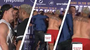 Check out the best shots from mark hunt's heavyweight boxing showcase against former nrl rugby league star paul gallen in sydney, australia. Paul Gallen Vs Mark Hunt Weigh Ins Brawl Video Weight Difference Sydney Super Fight Start Time Tim Tszyu Vs Bowyn Morgan