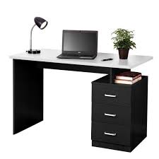 Black And White Office Table Black And White Office Furniture Account Office Fineboard Home Office Desk With Drawers Blackw White Office Furniture Home Office Design Small Home Office Desk