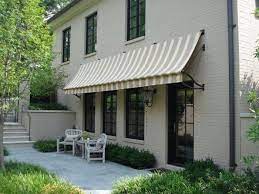 Residential Slope Style Fabric Awning House Awnings Brick House Front Door Colors Door Awnings