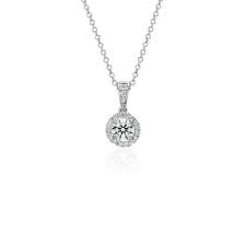 This exclusive lightbox assortment includes stunning color options that are extremely rare in nature. Halo Diamond Pendant In 18k White Gold 1 2 Ct Tw Blue Nile