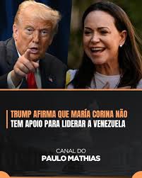 Após a prisão de Nicolás Maduro, o presidente dos Estados Unidos, Donald  Trump, afirmou neste sábado (3) que a líder da oposição venezuelana, María  Corina Machado, “não tem o respeito necessário para