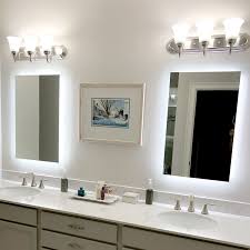 Side Lighted Led Bathroom Vanity Mirror 36 X 44 Rectangular Mirrors Marble