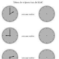klokkijken hele en halve uren klokkijken klok tekenen