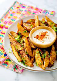 Spicy Potato Wedges With Lime Dipping Sauce Recipe Recipes Cooking Recipes Food