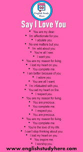Say I Love You English Phrases You Are My Dear I M Affectionate For You I Adulate You No One Matters But English Phrases Say I Love You Learn English Words