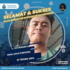 Selamat Dan Sukses DIDIK AGUS PURNOMO Telah Mendaftar Di Kuliah Karyawan  UNIVERSITAS PANDANARAN :: Kuliah Karyawan