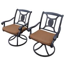 Patio chairs patio furniture : Oakland Living Victoria Swivel Patio Chair Sunbrella Cushions Set Of 2 Rona