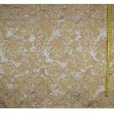French antique c1880 woven peach silk lampas fabric~floral frame,ribbons~30x20. French Floral Brocade Fabric