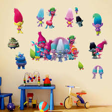 3 19 Trolls Movie Removable Wall Sticker Vinyl Decal Mural Home Bedroom Decor Cartoon Ebay Hom Diy Wall Stickers Kid Room Decor Bedroom Stickers