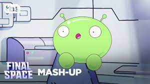 He is a green round floating extraterrestrial who is found by gary, who tried to protect him from lord commander from using mooncake as a planet destroying weapon. Final Space Best Of Mooncake Season Finale May 7 Mash Up Tbs Youtube