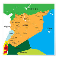Er grenzt im norden und osten an syrien und im süden entlang der blauen linie an israel. Syrien Landkarte Poster Online Bestellen Posterlounge De