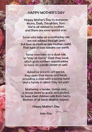 And a dad, who not only provide for his kids needs but also gives care and nurture his kids. Happy Mothers Day Poem By Jean Kay Happy Mothers Day Poem Mothers Day Poems Happy Mother Day Quotes