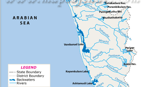 Kerala map with all the 14 districts highlighted in different colours. Jungle Maps Map Of Kerala Rivers Cute766