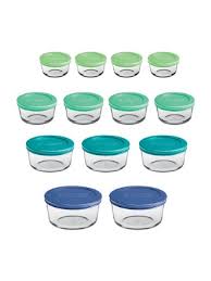 Anchor hocking canada square glass jar canister storage container 11.5 x 4 x 4. Amazon Com Anchor Hocking Round Food Storage Containers With Plastic Lids Mixed Sizes Set Of 13 Kitchen Dining