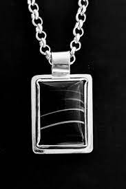 Men S Onyx Pendant With Sterling Silver Sterling Silver Necklace Pendants Gemstone Pendant Mens Accessories Hats