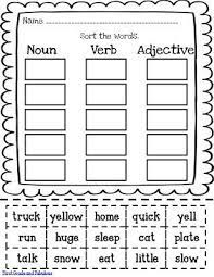 A Paper You Can Give The Kids And Help Them Go Over It If You Want Or Just To See What Th Nouns Verbs Adjectives First Grade Writing Nouns And Verbs