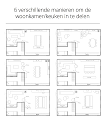 Plattegronden 6 Verschillende Manieren Om De Woonkamer Keuken In Te Delen Indeling Interieuradvi Woonkamer Tekenen Keuken Plattegronden Huisplattegronden