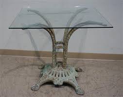 Shop slate wrought iron coffee table at bellacor. Lot Verdigris Cast Iron Glass Top Table