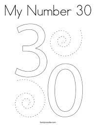 Get free printable coloring pages for kids. My Number 30 Coloring Page Twisty Noodle