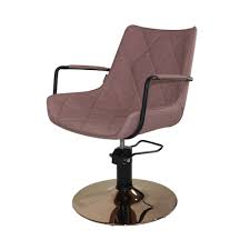 Orion lounge chair with plush pink velvet and gold arms by nika zupanc makes a pretty picture in pale pink velvet and rich gold metal arms. Kshe Salon Furniture Taylor Styling Chair