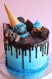 Blue Birthday Cake For Teenager Boy Icecream Cake Candy Birthday Cakes Birthday Cakes For Teens Ice Cream Cake